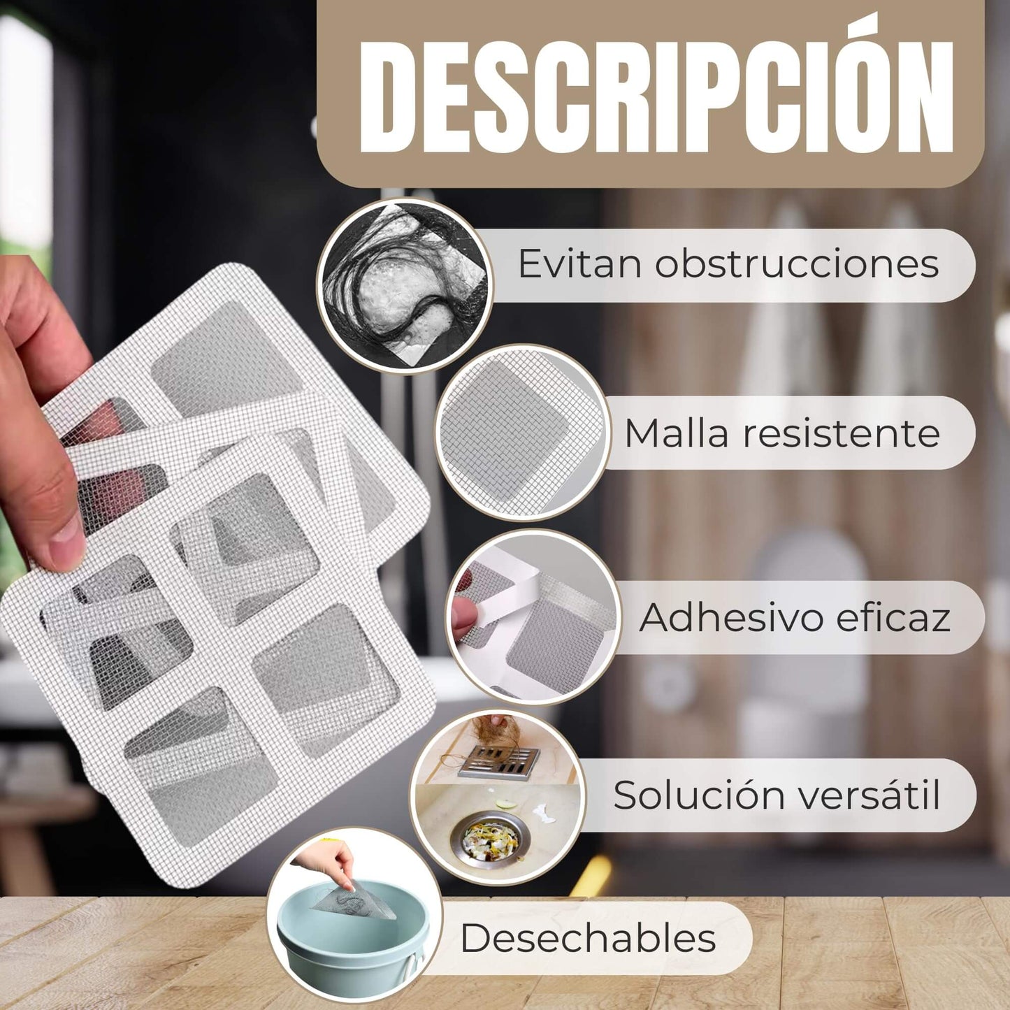 Filtro Adhesivo Multiuso - Evita Atascos – Protección Eficaz sin Herramientas