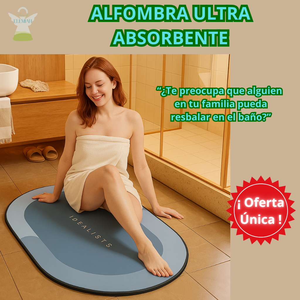 ALFOMBRA ULTRA ABSORBENTE – Seca y Protege - Seguridad Total al Salir de la Ducha