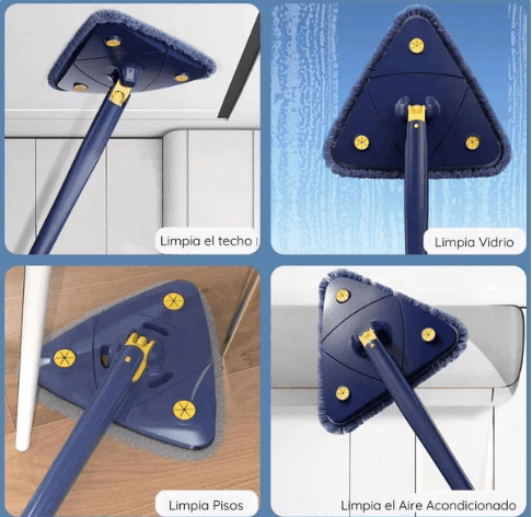 MOPA TRIANGULAR 360– Llega a cada rincón –Pisos impecables en minutos sin esfuerzo