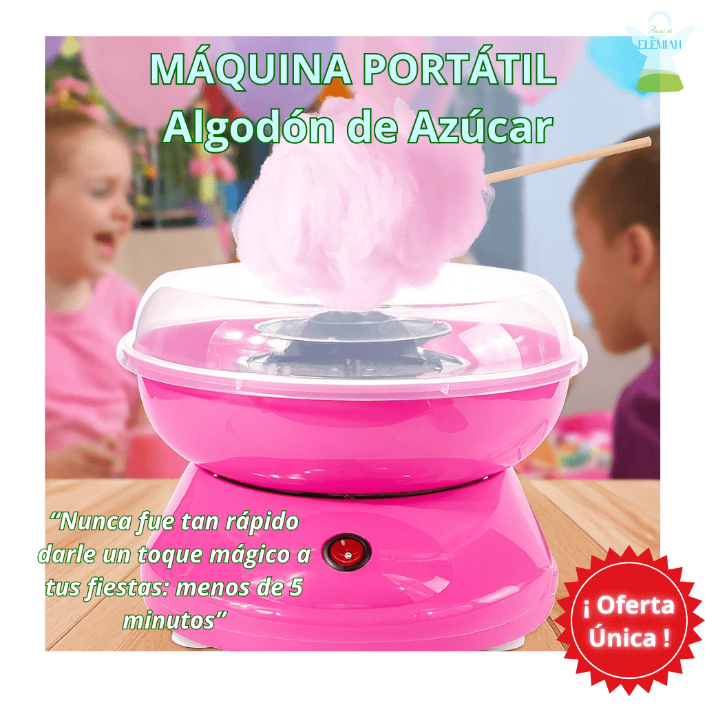 MÁQUINA PORTÁTIL Algodón de Azúcar – Diversión en Minutos – Crea algodones esponjosos en casa al instante