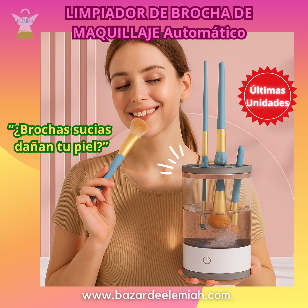 LIMPIADOR DE BROCHA DE MAQUILLAJE Automático – Quita bacterias de tus brochas – Maquillaje impecable al instante.