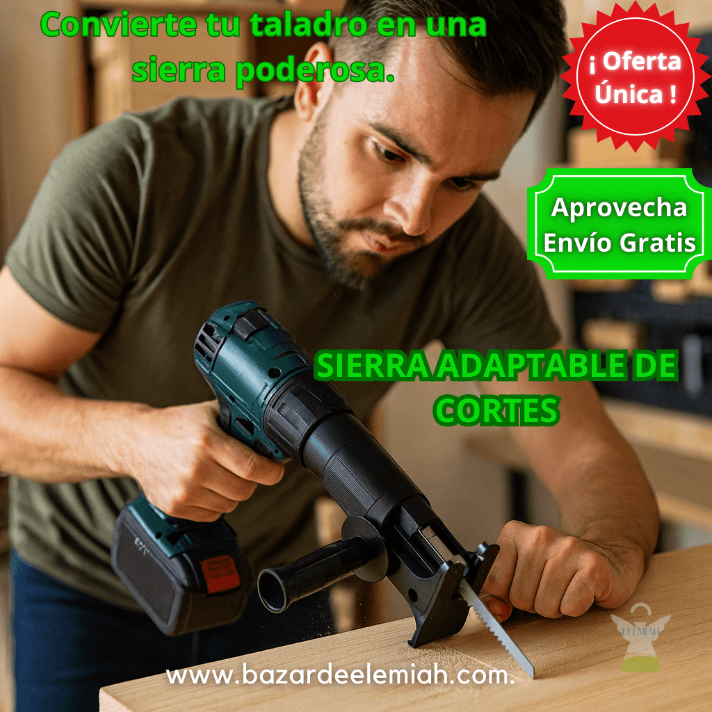Sierra Adaptador más 3 HojaSierra – Potencia tu Taladro – Logra cortes profesionales en minutos sin gastar más