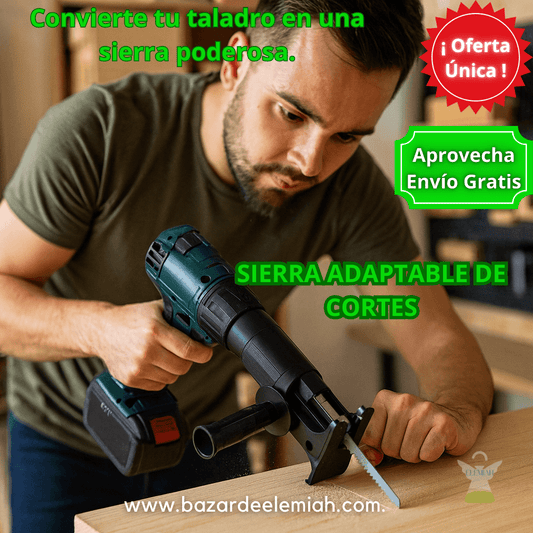 Sierra Adaptador más 3 HojaSierra – Potencia tu Taladro – Logra cortes profesionales en minutos sin gastar más