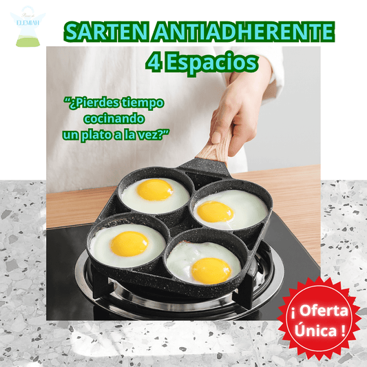 SARTEN ANTIADHERENTE 4 Espacios - Separa sabores –– Ahorra energía y tiempo.