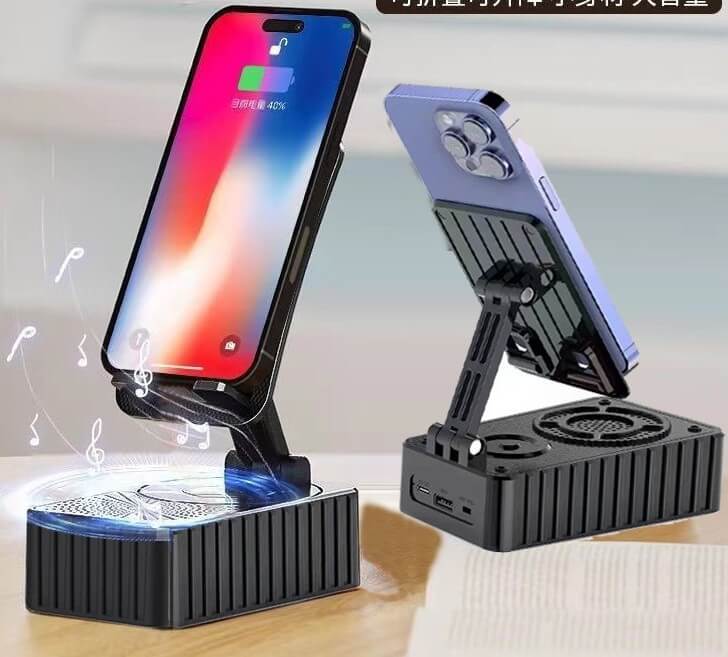 Soporte Con Altavoz “Parlante Inductivo SonicMag™ – Sonido Potente – Sin Cables ni Conexiones”