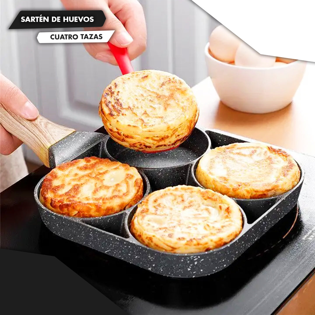 SARTEN ANTIADHERENTE 4 Espacios - Separa sabores –– Ahorra energía y tiempo.