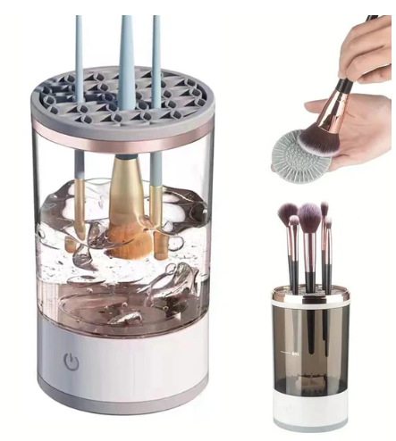 LIMPIADOR DE BROCHA DE MAQUILLAJE Automático – Quita bacterias de tus brochas – Maquillaje impecable al instante.