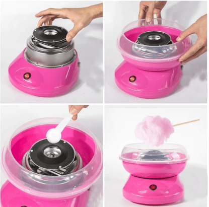 MÁQUINA PORTÁTIL Algodón de Azúcar – Diversión en Minutos – Crea algodones esponjosos en casa al instante